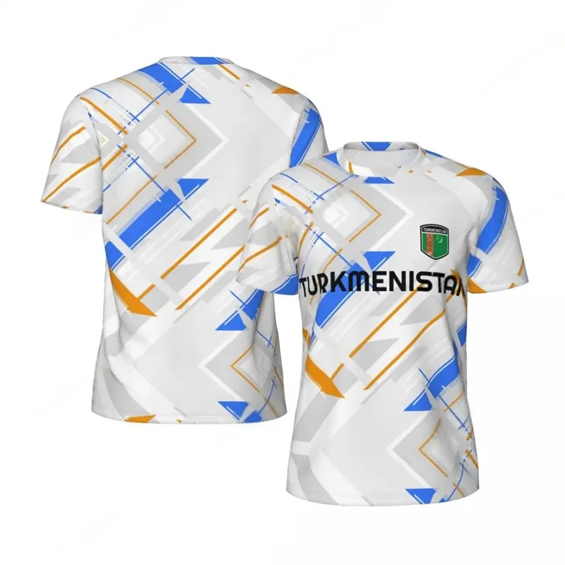 Fashion Turkmenistan Flag Graphic Football T Shirts For Men Trend 3D National Emblem Print Sports T-shirts Loose Breathable Tees