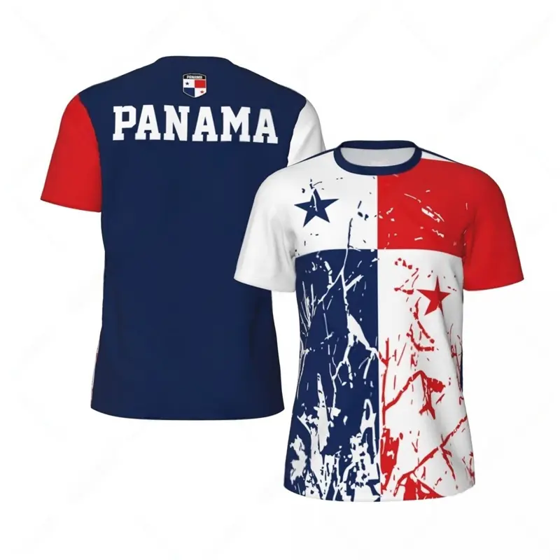 Fashion Panama Flag Graphic Football T Shirts Summer Trend 3D National Emblem Printed T-shirts Loose Breathable Sports Tees