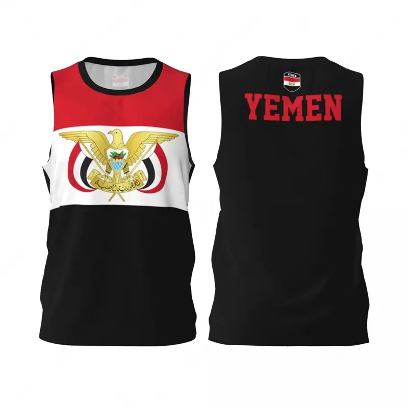 Yemen Flag Basketball Tank Top Fashion Summer 3D National Emblem Printed Jersey Vest Loose Breathable Sports Sleeveless Tees