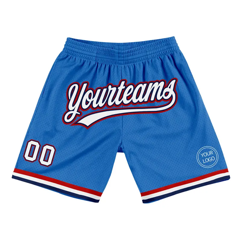 Custom Team Name Number Logo Basketball Shorts Summer Fashion 3D Printed Blue Sports Short Pants Loose Breathable Beach Short
