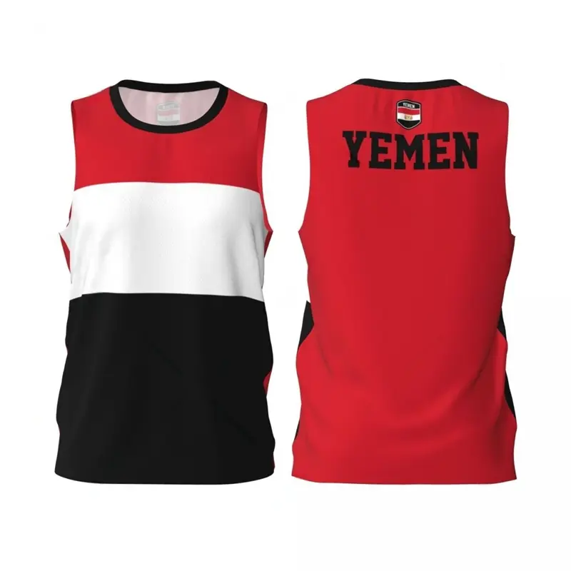 Yemen Flag Basketball Tank Top Fashion Summer 3D National Emblem Printed Jersey Vest Loose Breathable Sports Sleeveless Tees