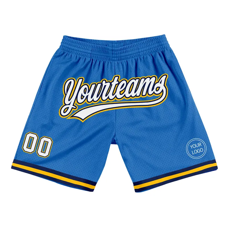 Custom Team Name Number Logo Basketball Shorts Summer Fashion 3D Printed Blue Sports Short Pants Loose Breathable Beach Short