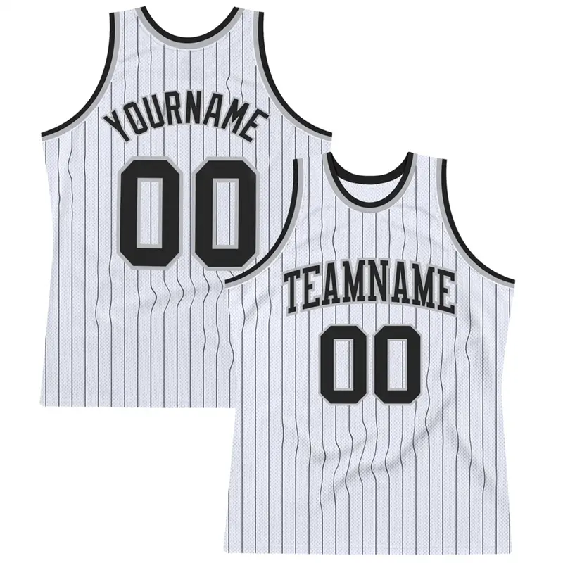 Fashion Pinstripe Graphic White Basketball Tank Top Summer Casual Custom Name 3D Printed Vest Men Women Customized Team Uniforms