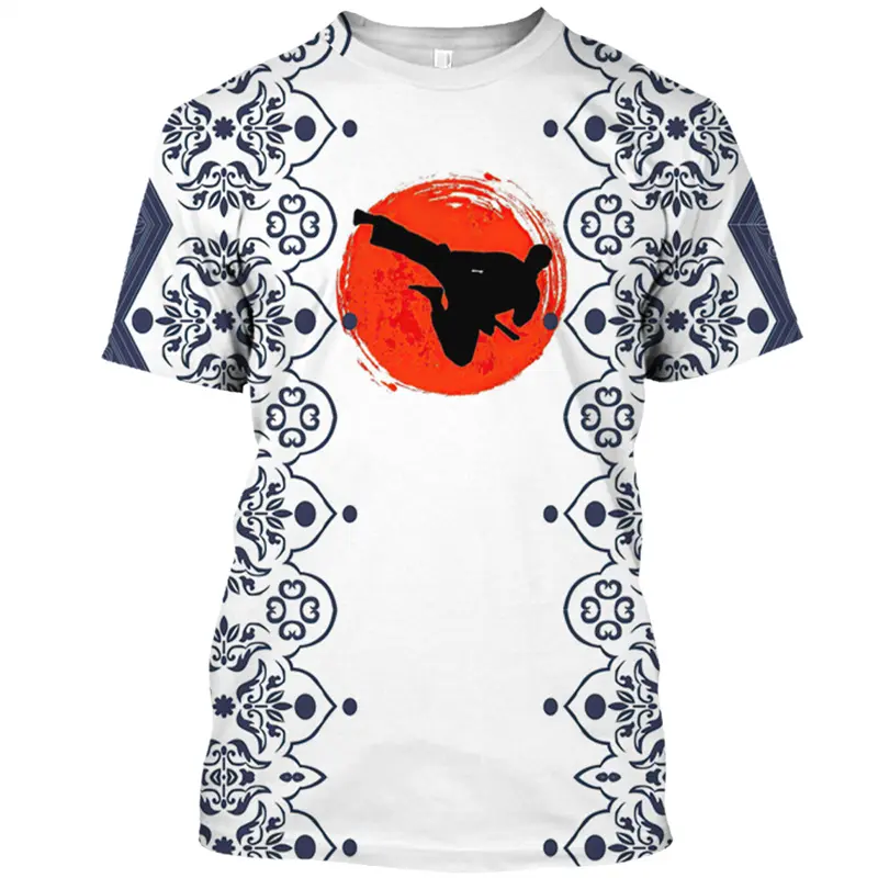 Japan Training T-shirt Men's 3d Karate Printed Tee Tops Oversized Short-sleeved Harajuku Style Sportswear Men T Shirt Clothes