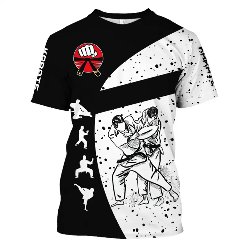 Japan Training T-shirt Men's 3d Karate Printed Tee Tops Oversized Short-sleeved Harajuku Style Sportswear Men T Shirt Clothes