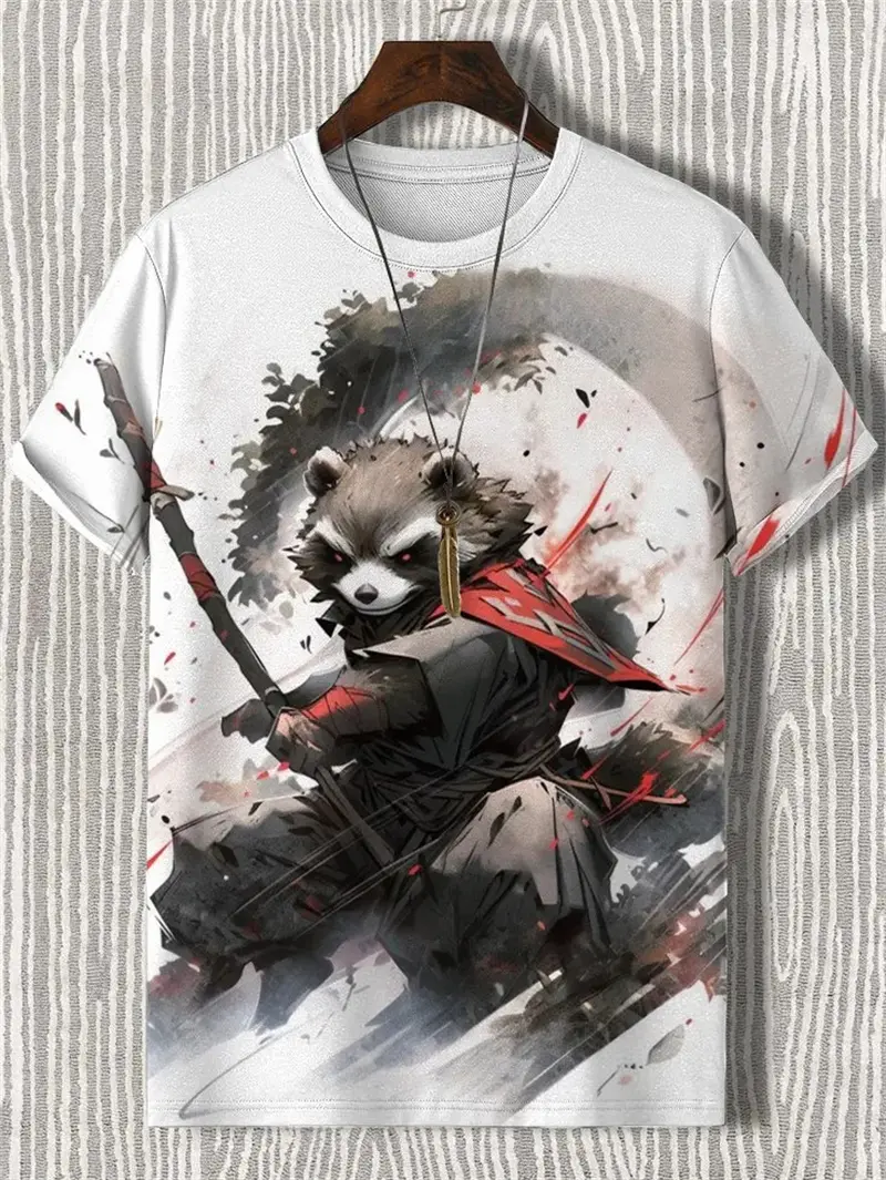 Japanese Ukiyo-e Graphic T Shirts For Men Fashion Trend Short Sleeve 3D Printed Summer T-shirts Cool Streetwear Harajuku Tees