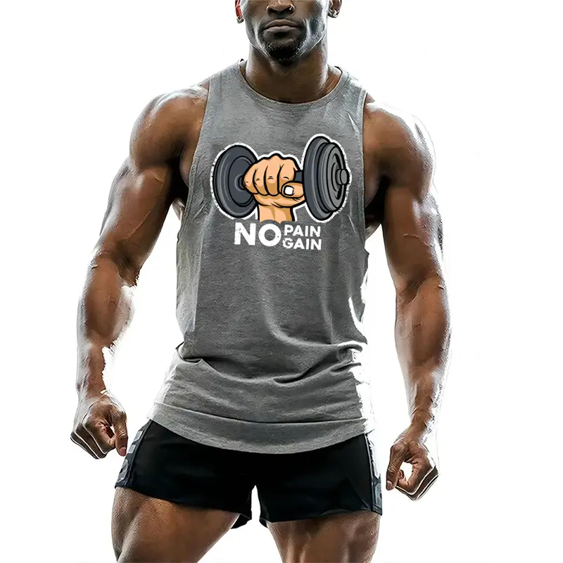 Fashion Dumbbell Graphic Tank Tops For Men Summer Trend 3D Printed Outdoor Sports Vest Loose Streetwear Gym Training Tees Tops