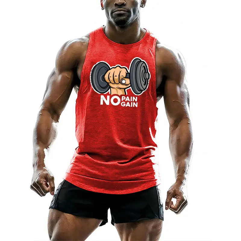 Fashion Dumbbell Graphic Tank Tops For Men Summer Trend 3D Printed Outdoor Sports Vest Loose Streetwear Gym Training Tees Tops