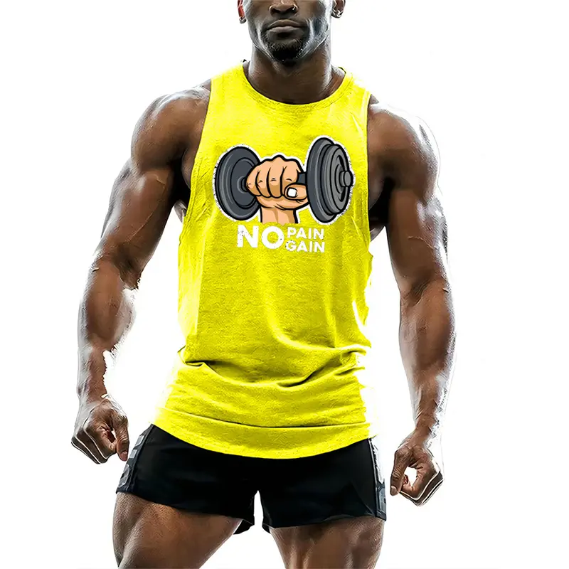 Fashion Dumbbell Graphic Tank Tops For Men Summer Trend 3D Printed Outdoor Sports Vest Loose Streetwear Gym Training Tees Tops