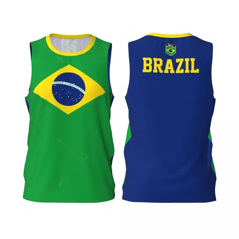 Beazil Flag Basketball Tank Top Fashion Summer 3D National Emblem Printed Jersey Vest Loose Breathable Sports Sleeveless Tees
