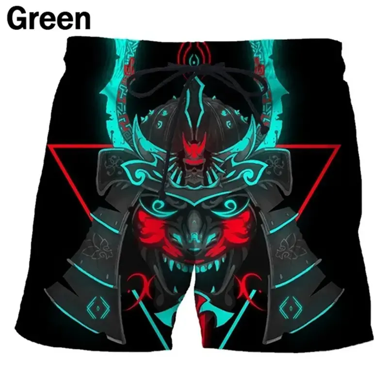 Trendy Japanese Samurai Graphic Short Pants For Men Fashion Summer Streetwear 3D Printed Beach Shorts Cool Harajuku Swim Trunks
