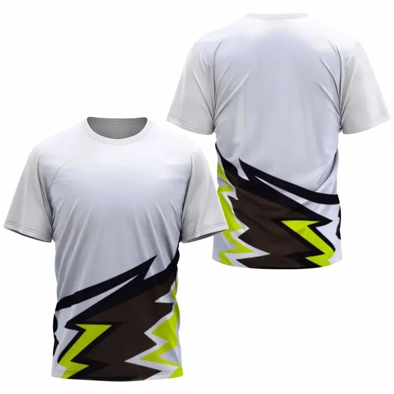 Fashion Quick Dry Mens Sports T Shirts Summer Trend Short Sleeve 3D Printed T-shirts Loose Breathable Fitness Table Tennis Tops