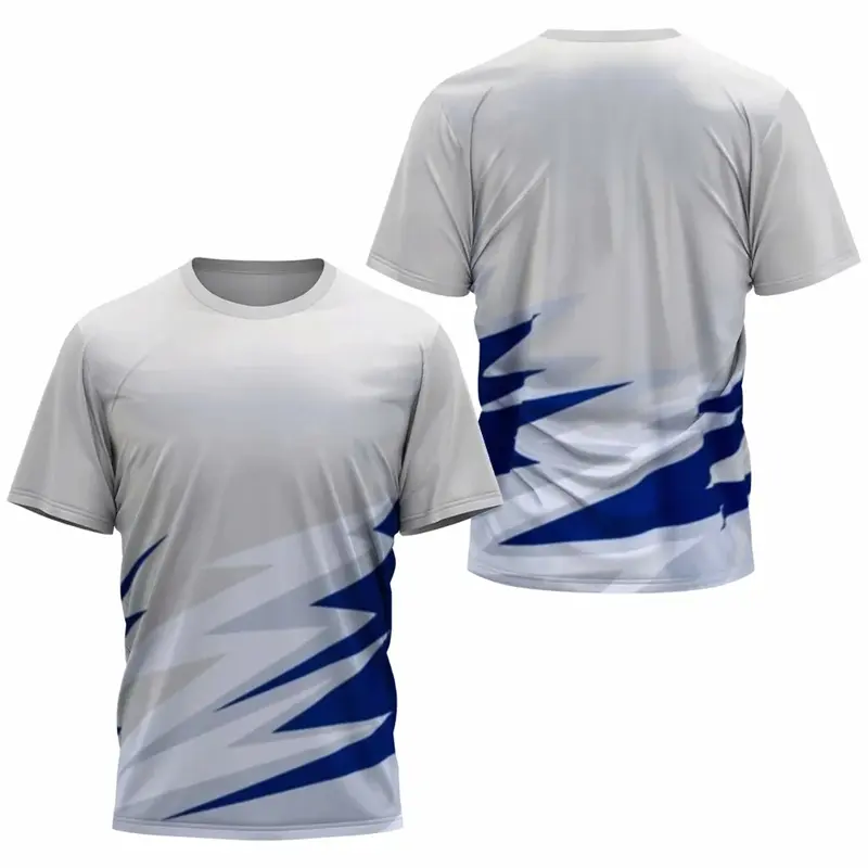 Fashion Quick Dry Mens Sports T Shirts Summer Trend Short Sleeve 3D Printed T-shirts Loose Breathable Fitness Table Tennis Tops