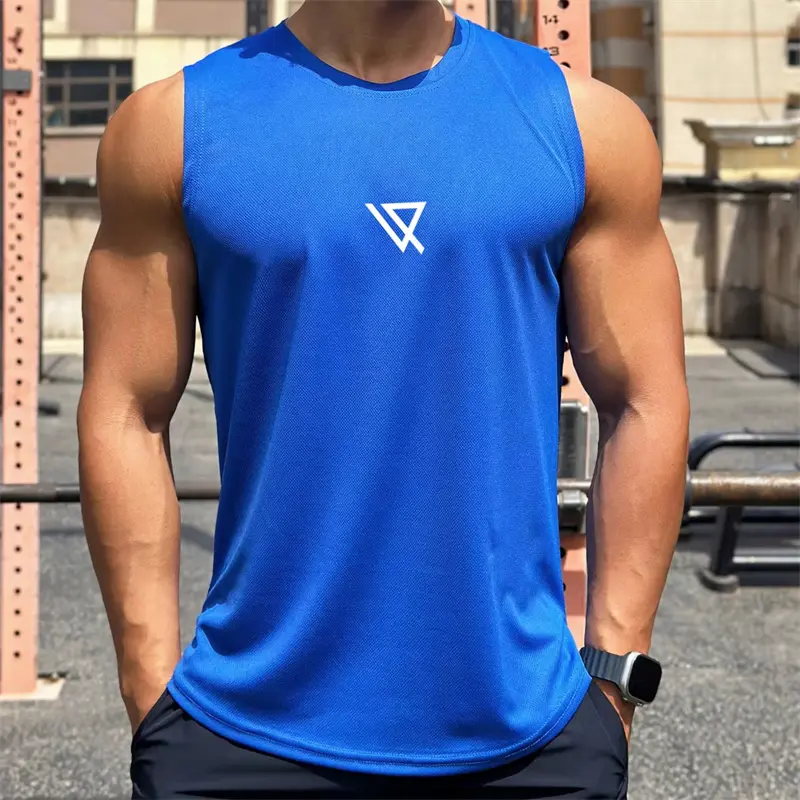 Simple Geometric Patterns Tank Tops For Men Fashion Summer Sleeveless 3D Printed Sports Vest Loose Quick Dry Fitness Tees Tops