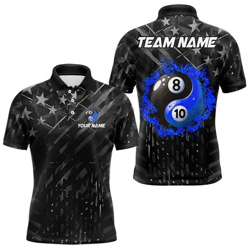 Fashion Billiards Graphic Polo Shirts For Men Personalized Custom Name 3D Printed Sports Polo Shirt Trend Breathable Loose Tops
