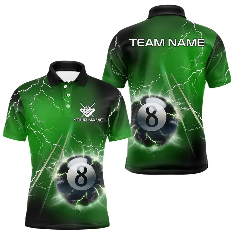 Fashion Billiards Graphic Polo Shirts For Men Personalized Custom Name 3D Printed Sports Polo Shirt Trend Breathable Loose Tops