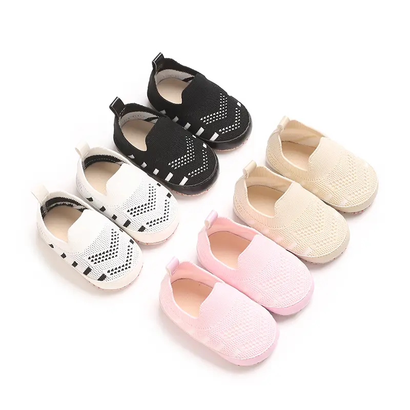 0-1 Year Old PU Soft Sole Casual Flats Shoes, Slip-On, Low Top, Faux Upper, Fabric Inner and Sole, with Sewing Thread Detail, fo