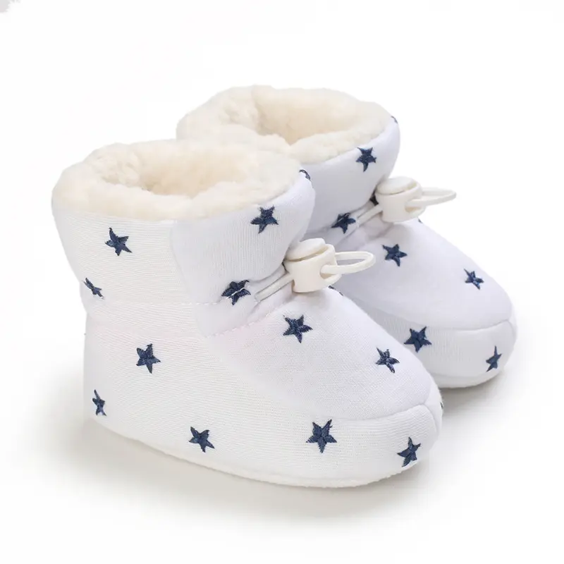 Winter Toddler Ankle-Height Boots - Cozy Solid Color Fabric Upper with Warm Lining, Non-Slip Sole, and Slip-On Closure for Infan