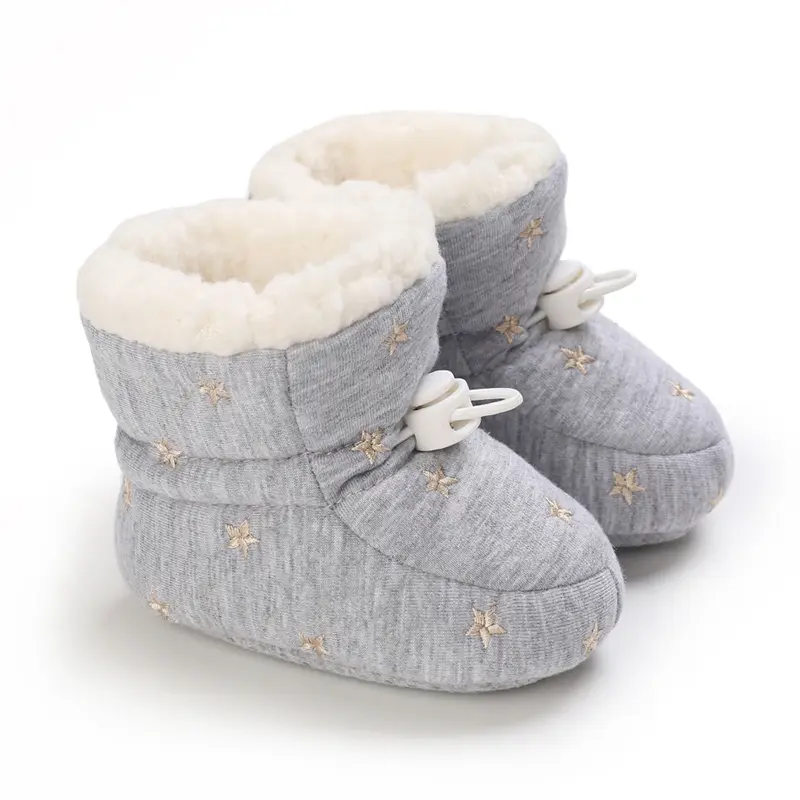 Winter Toddler Ankle-Height Boots - Cozy Solid Color Fabric Upper with Warm Lining, Non-Slip Sole, and Slip-On Closure for Infan