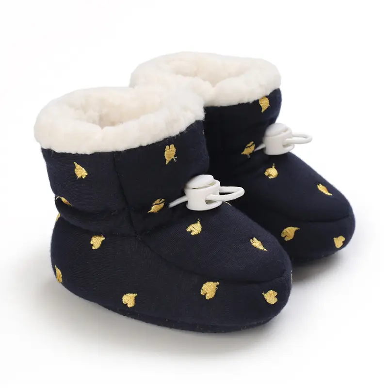 Winter Toddler Ankle-Height Boots - Cozy Solid Color Fabric Upper with Warm Lining, Non-Slip Sole, and Slip-On Closure for Infan