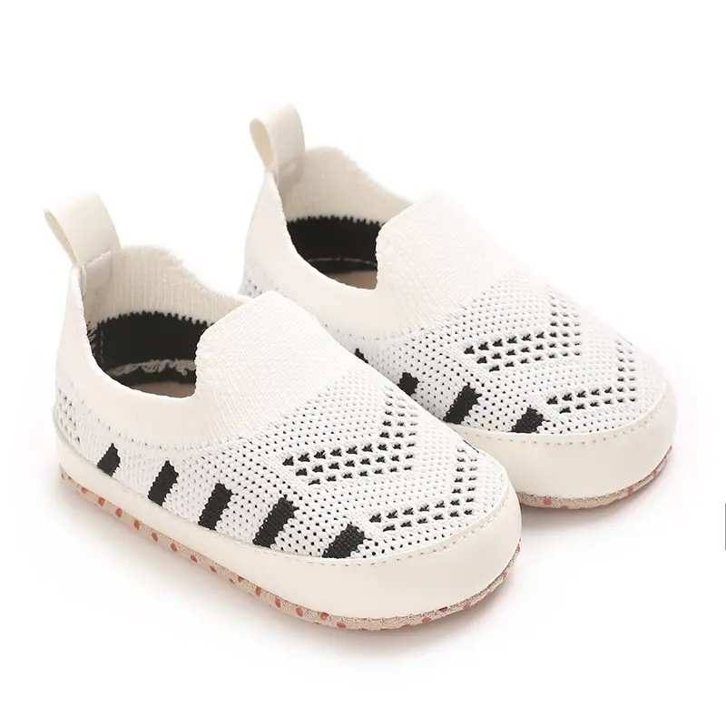 Infant Toddler Slip-On Sneakers - Soft Sole Comfortable Casual Shoes with Metallic Eyelets, Breathable Faux Cover & Fabric Linin