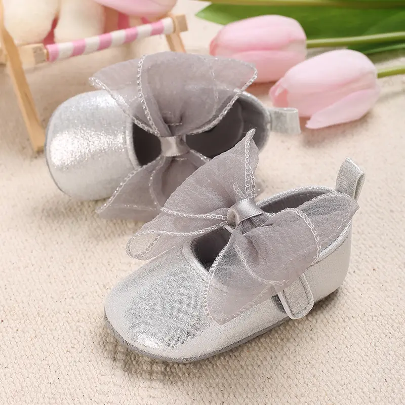 Solid Color Mary Jane Infant Footwear with Bow & Heart Designs - Non-Slip Walking Footwear in Black, Pink, Golden for Spring/Fal
