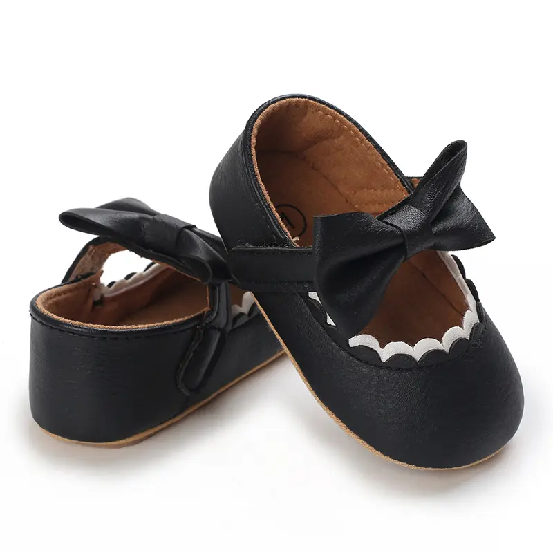 Chic Baby Girl Mary Jane Flats with Bowknot - Casual Slip-On Dress Shoes for Toddlers, Perfect for Spring/Fall