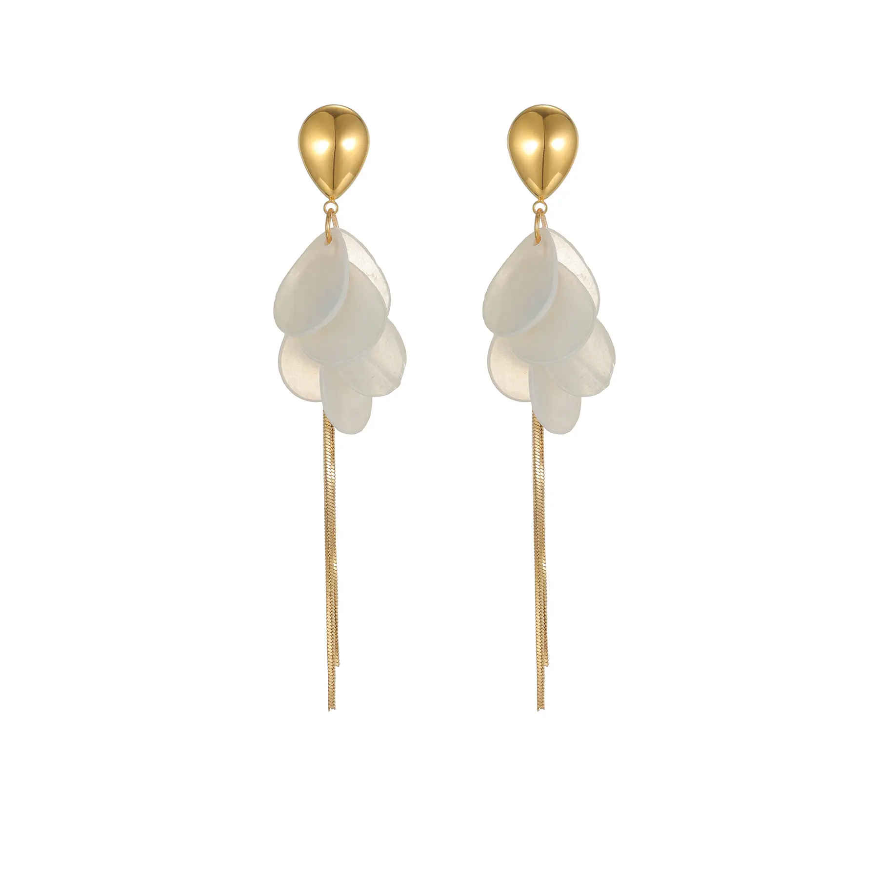 Freeteeme Geometric Square Round Acrylic Pieces Tassel Earrings for Women 18K Gold Plated Flower Ear Studs Jewelry Birthday Gift