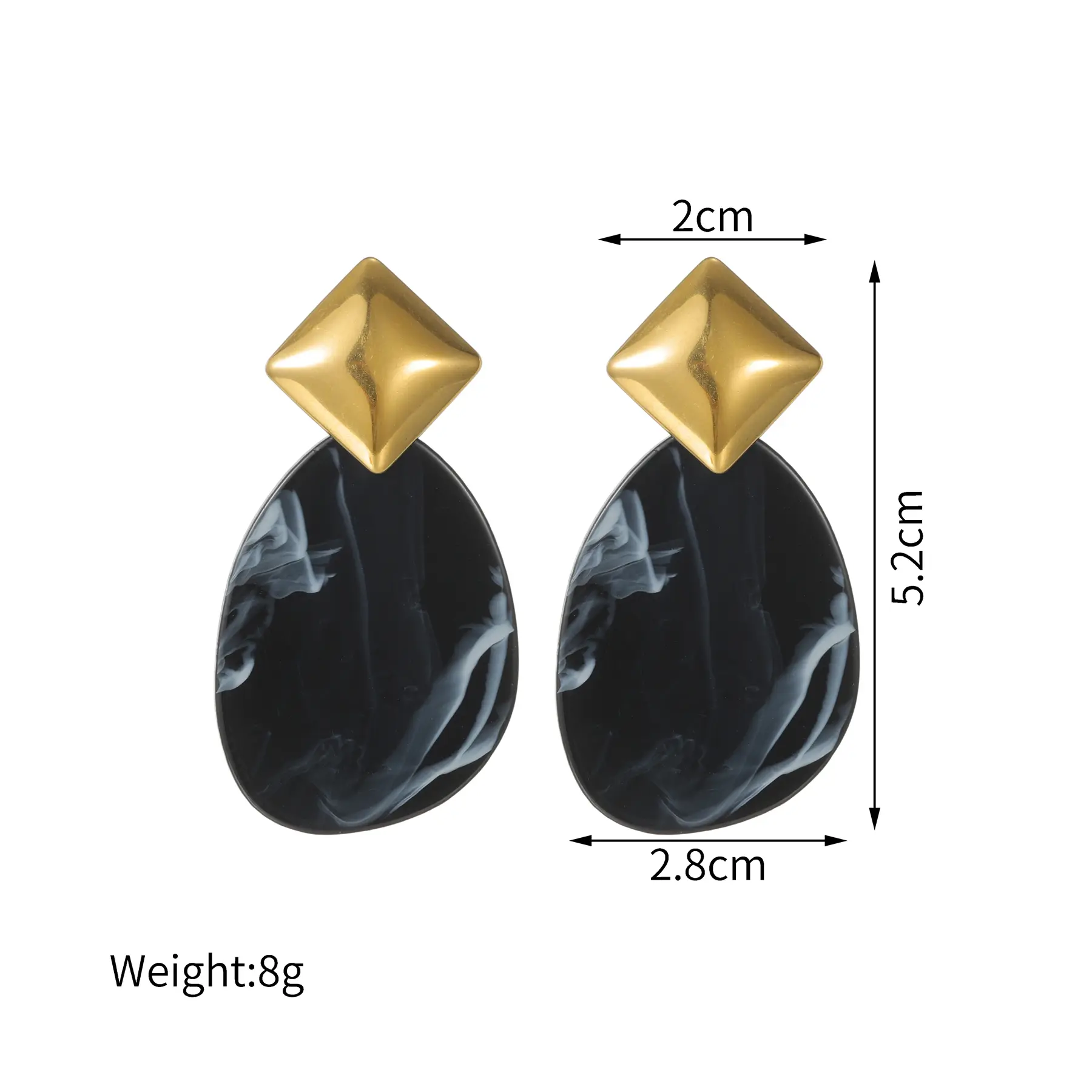 Freeteeme Punk Geometric Teardrop Earrings for Women Multi-Color Dangle Earrings Fashion Jewelry Birthday Accessories Gifts