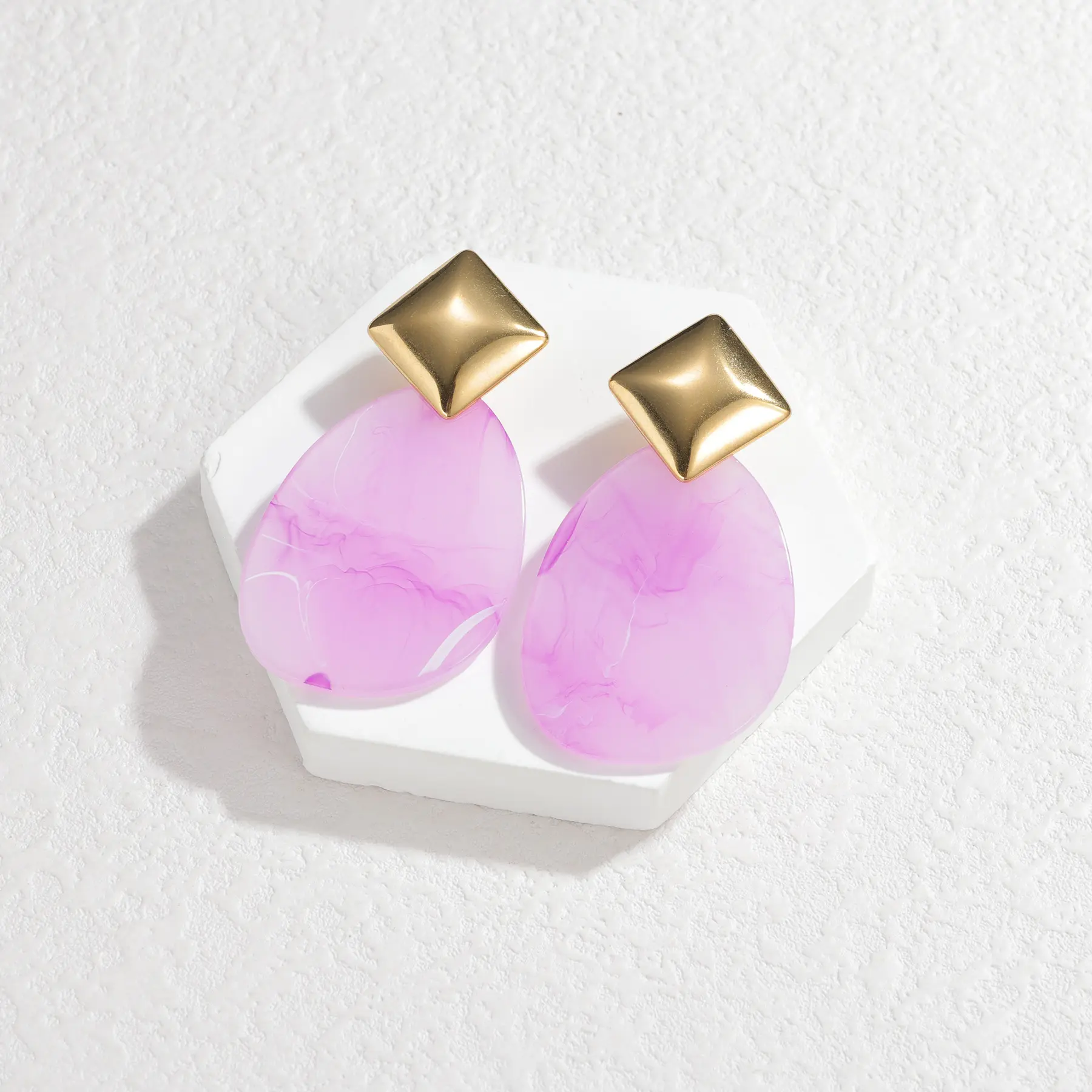 Freeteeme Punk Geometric Teardrop Earrings for Women Multi-Color Dangle Earrings Fashion Jewelry Birthday Accessories Gifts