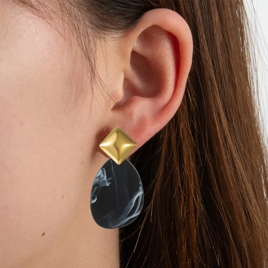 Freeteeme Punk Geometric Teardrop Earrings for Women Multi-Color Dangle Earrings Fashion Jewelry Birthday Accessories Gifts