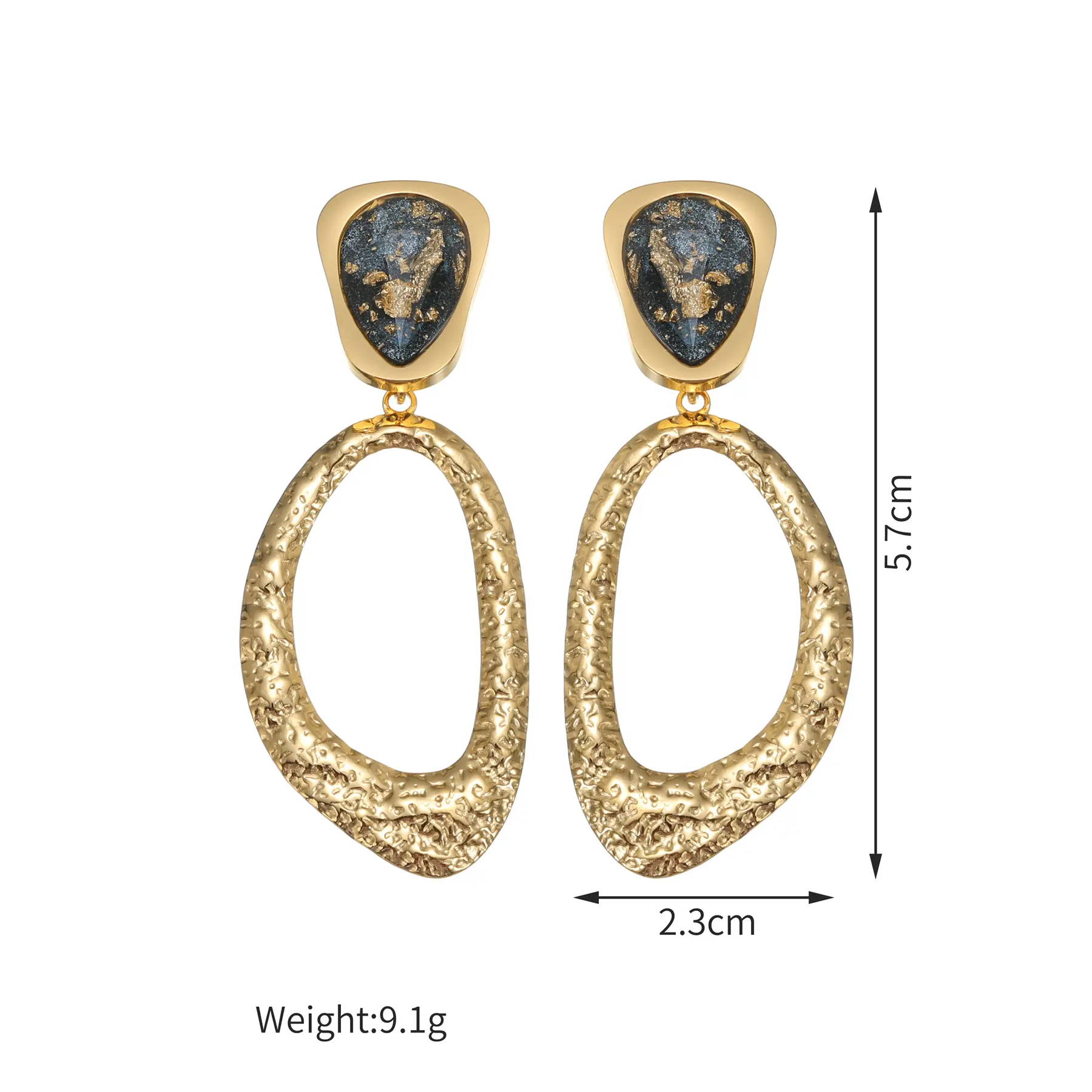 Freeteeme Irregular Textured Hollow Oval Earrings for Women Stainless Steel Niche Design Ear Studs Birthday Gifts Wholesale