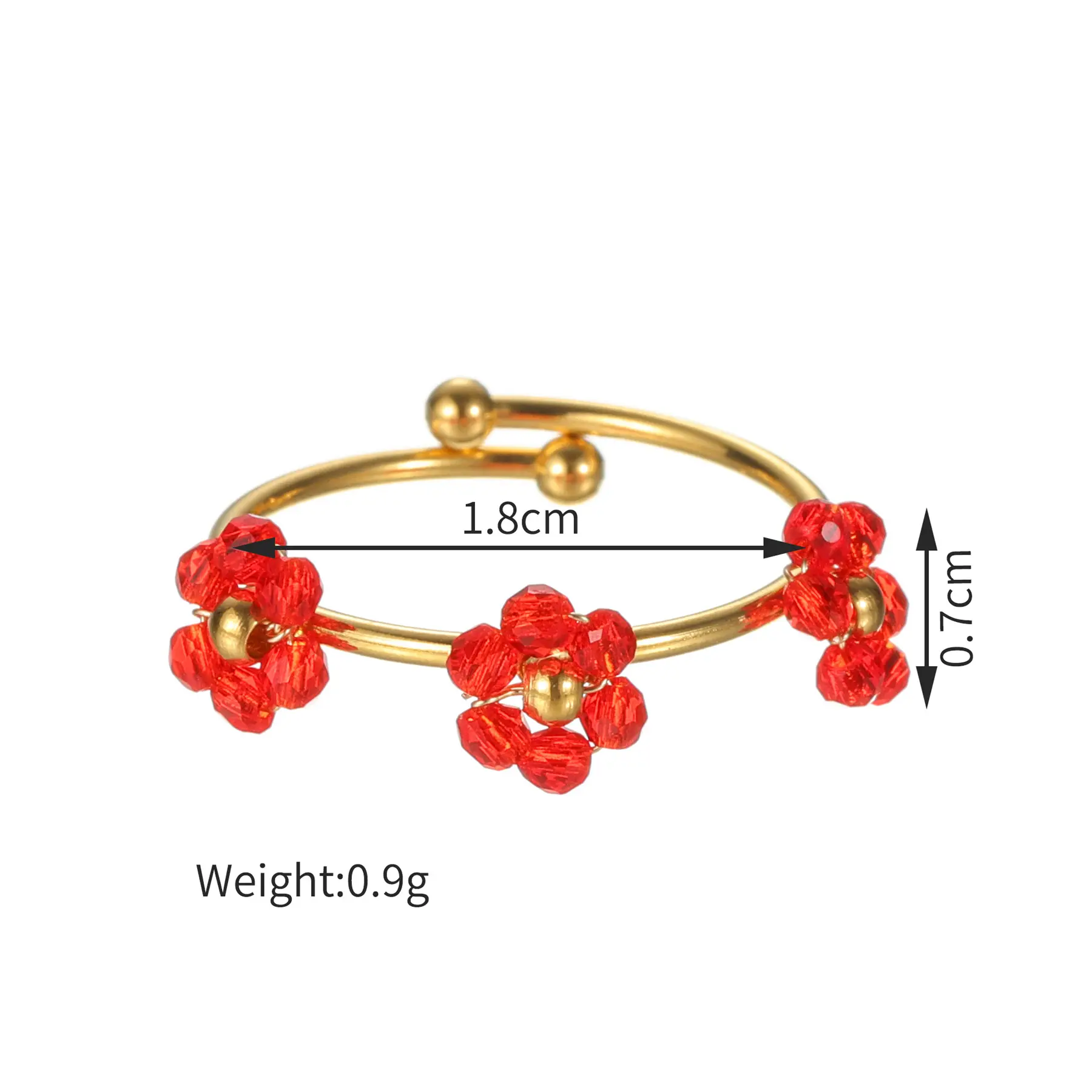 Freeteeme Simple Multi-colored Flower Rings for Women Stainless Steel Female Summer Open Couple Rings Jewelry Adjustable Gift