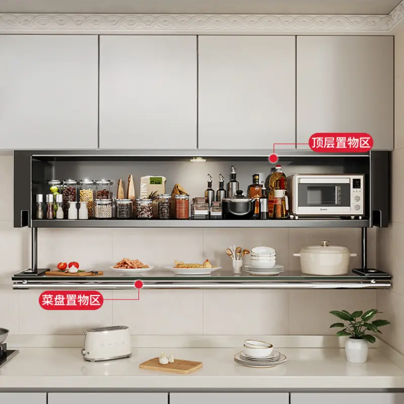 No Drill Installation Kitchen Rack Wall-Mounted Organizer Modern Multi-Functional Kitchen Rack For Pots, Pans & Kitchen Tools