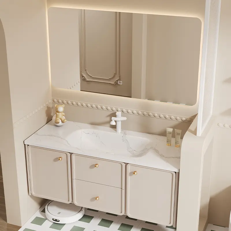 Organizer Mirror Bathroom Storage Cabinet Wooden Drawers Luxury Bathroom Cabinet Restroom Ceramic Mobile Bagno Home Furniture