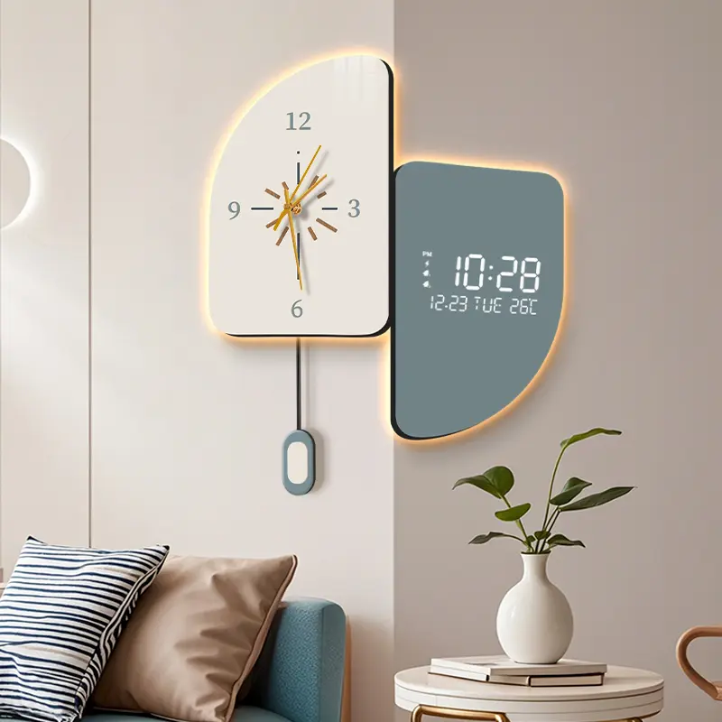 Illuminated Design Unique Wall Clock Luxury Art Elegant Home Bedroom Wall Clock Living Room Reloj Pared House Decorations