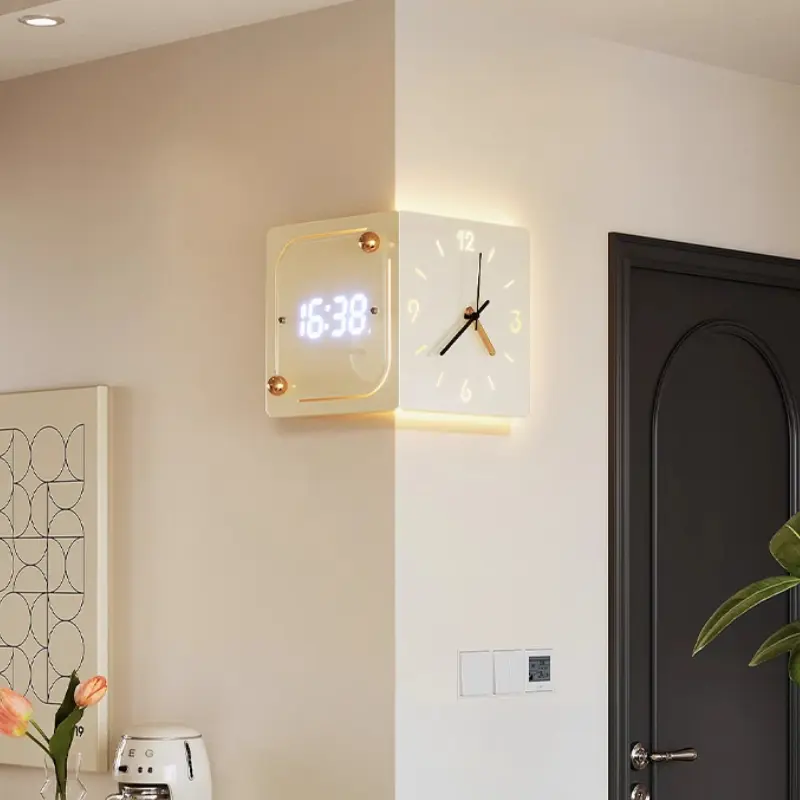 Illuminated Design Unique Wall Clock Art Aesthetic Elegant Home Cute Wall Clock Bedroom Girly Reloj Pared Decoration Living Room