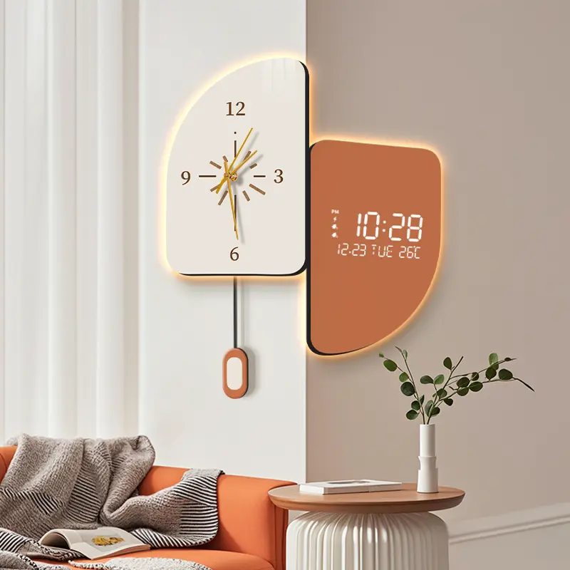 Illuminated Design Unique Wall Clock Luxury Art Elegant Home Bedroom Wall Clock Living Room Reloj Pared House Decorations