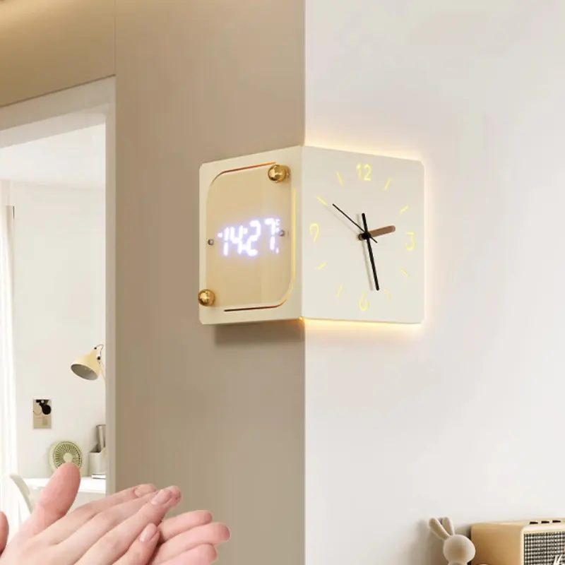 Illuminated Design Unique Wall Clock Art Aesthetic Elegant Home Cute Wall Clock Bedroom Girly Reloj Pared Decoration Living Room
