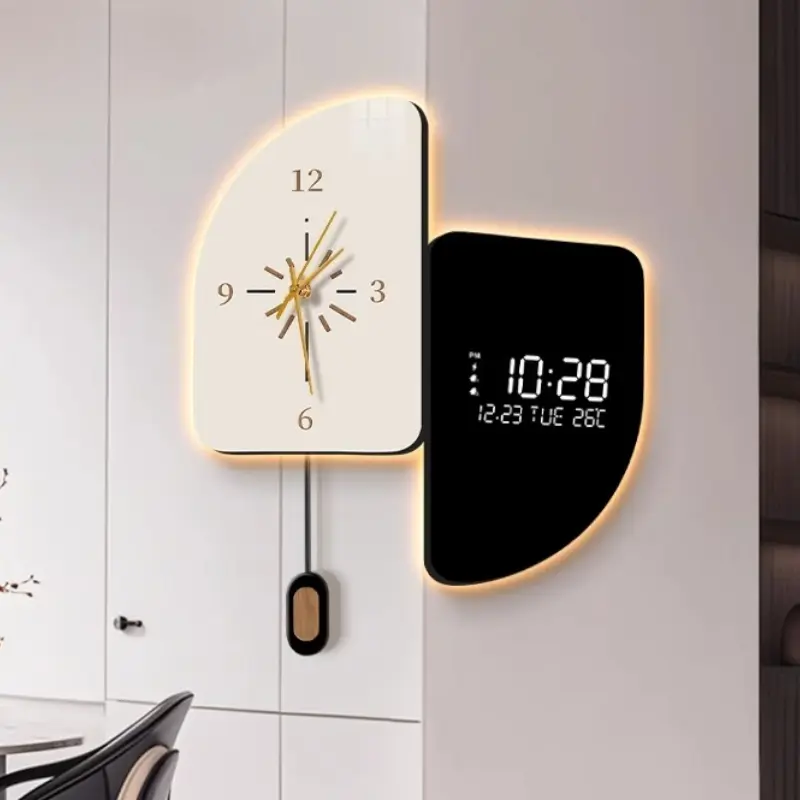 Illuminated Design Unique Wall Clock Luxury Art Elegant Home Bedroom Wall Clock Living Room Reloj Pared House Decorations