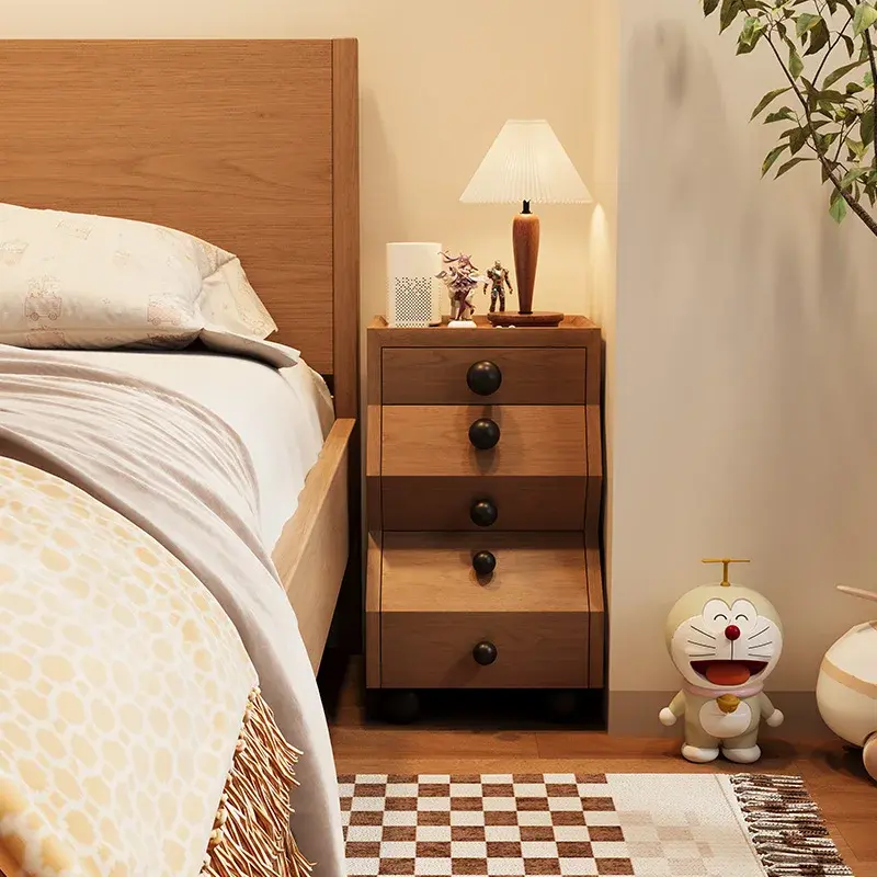Unique Wooden Nightstands Drawers Aesthetic Nordic Minimalist Nightstand Space Saving Mesitas De Noche Designer Furniture