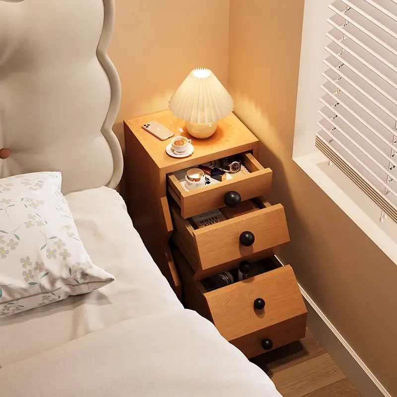 Unique Wooden Nightstands Drawers Aesthetic Nordic Minimalist Nightstand Space Saving Mesitas De Noche Designer Furniture