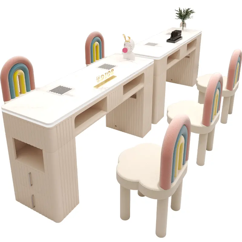 Storage Organizer Nail Desk Dust Collector Modern Light Luxury Manicure Table Professional Aesthetic Tavolo Per Unghie Furniture