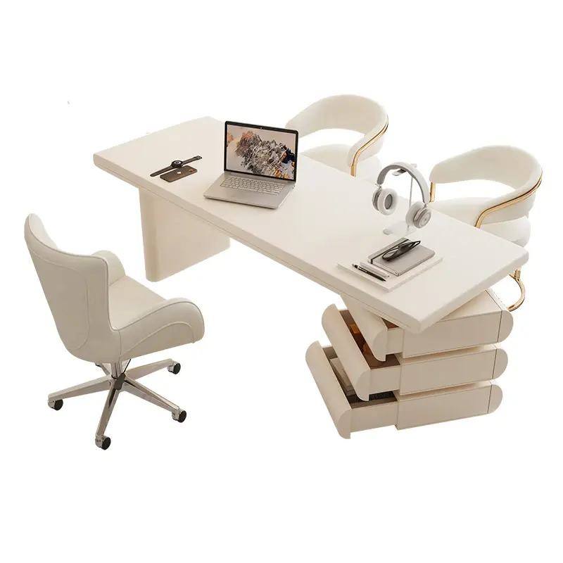 Designer Home Modern Office Desks Luxury Wood Asthetic Writing Gaming Computer Desks Standing Drawers Scrivania Office Furniture