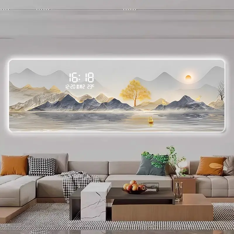 Led Digital Nordic Wall Clock Unique Design Illuminated Home Luxury Wall Clock Aesthetic Large Display Reloj De Pared Room Decor