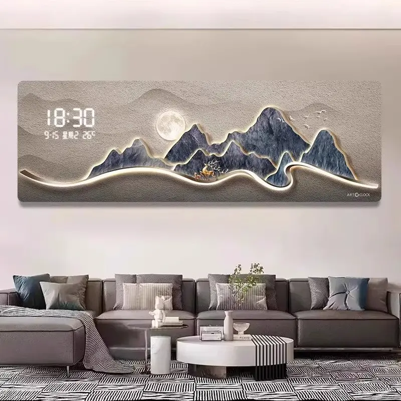 Led Digital Nordic Wall Clock Unique Design Illuminated Home Luxury Wall Clock Aesthetic Large Display Reloj De Pared Room Decor