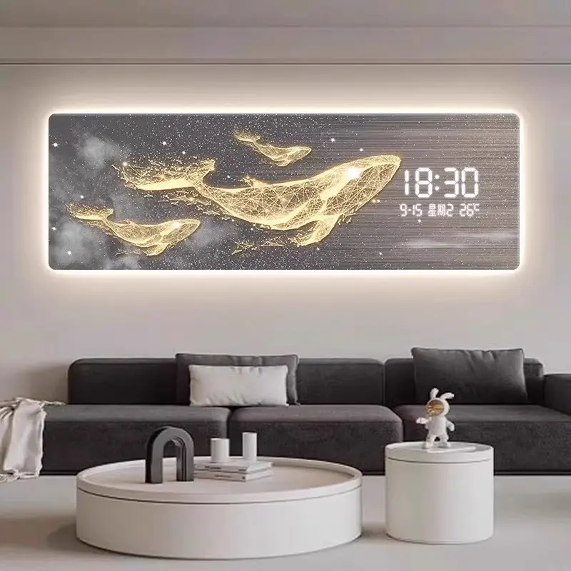 Led Digital Nordic Wall Clock Unique Design Illuminated Home Luxury Wall Clock Aesthetic Large Display Reloj De Pared Room Decor