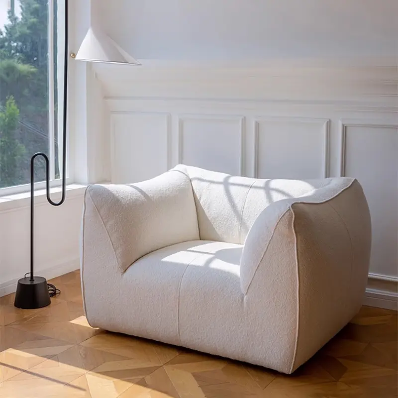 Designer Modern Italian Living Room Chairs Adults Simple Single Comfy Sofa Chair Lazy White Muebles Para El Hogar Furniture Home