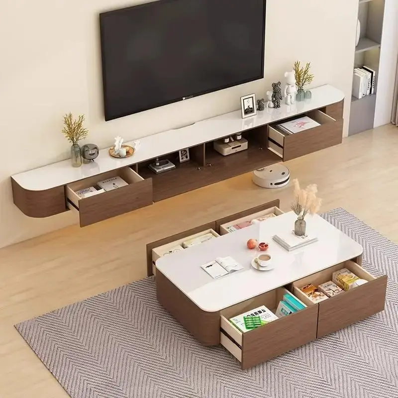 Solid Wood Design Tv Wall Stand Nordic Led Lights Universal Modern Tv Stands Floating Minimalist Szafka Pod Telewizor Furniture
