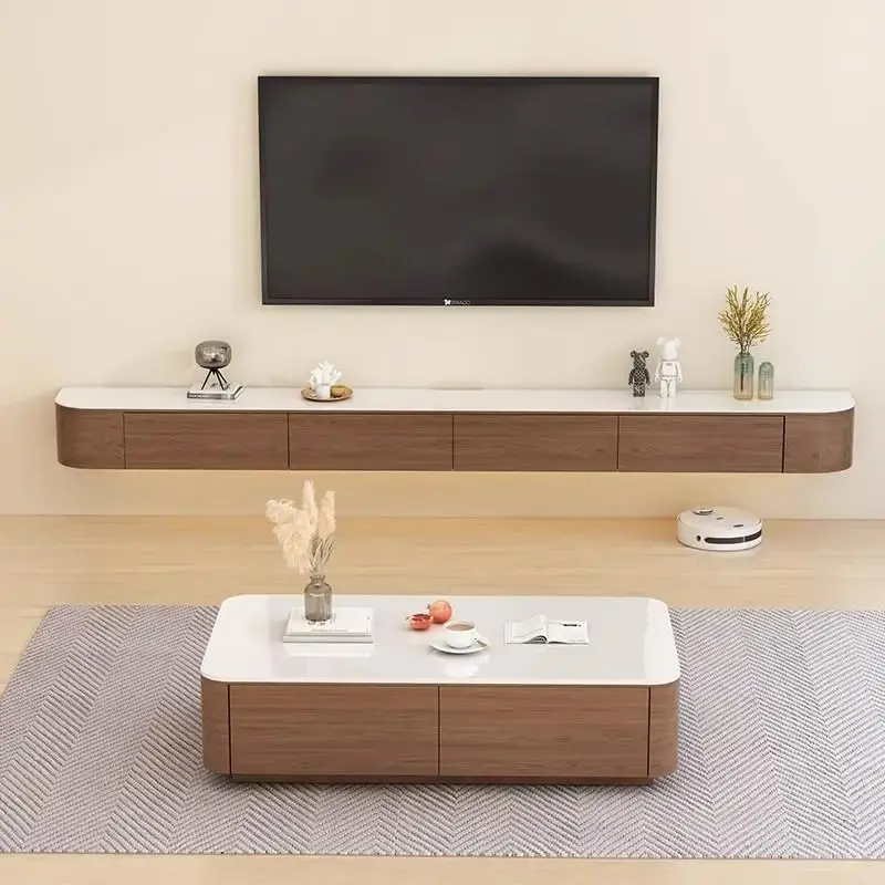 Solid Wood Design Tv Wall Stand Nordic Led Lights Universal Modern Tv Stands Floating Minimalist Szafka Pod Telewizor Furniture